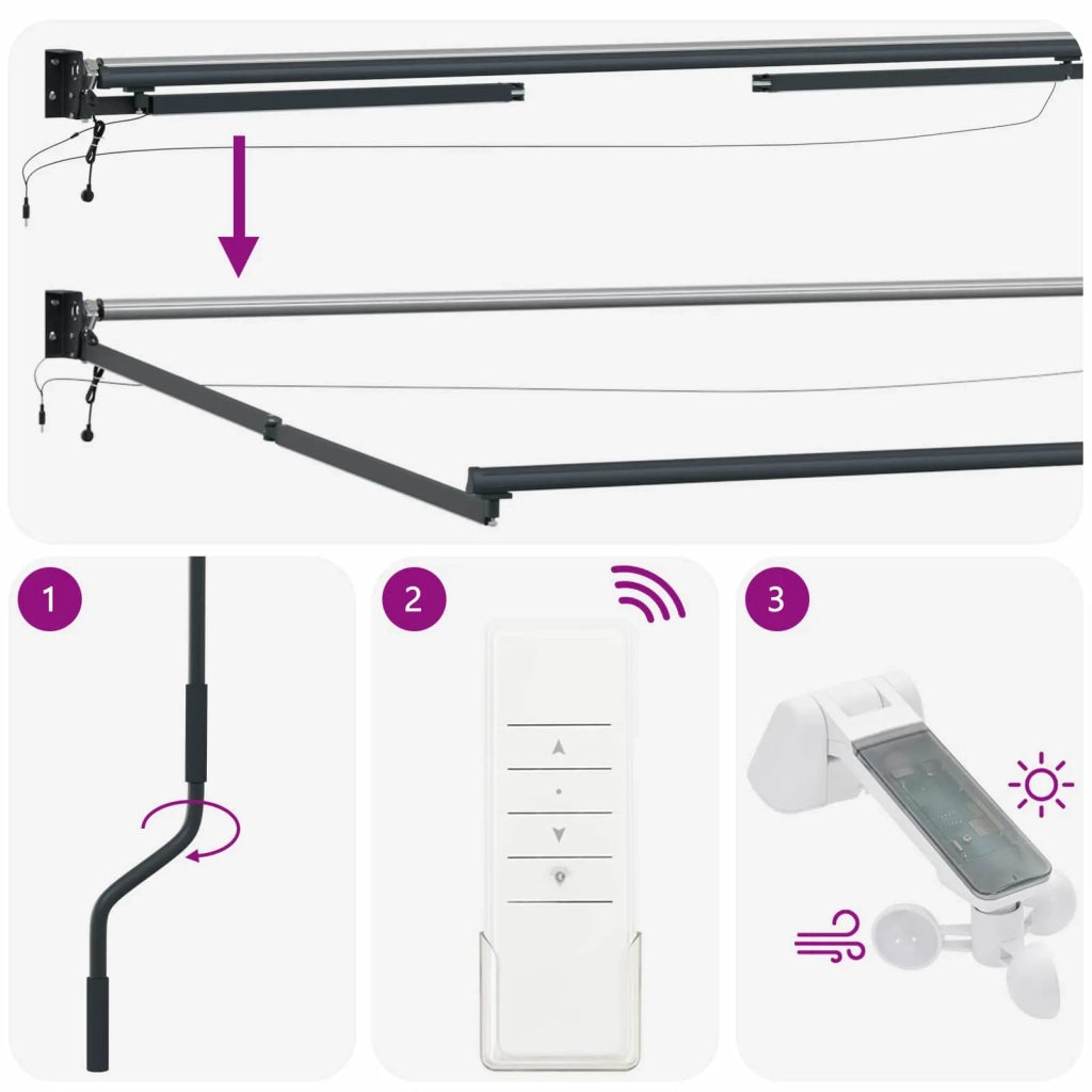 Tettuccio Elettrico Retrattile Grigio chiaro e bianco 3426366