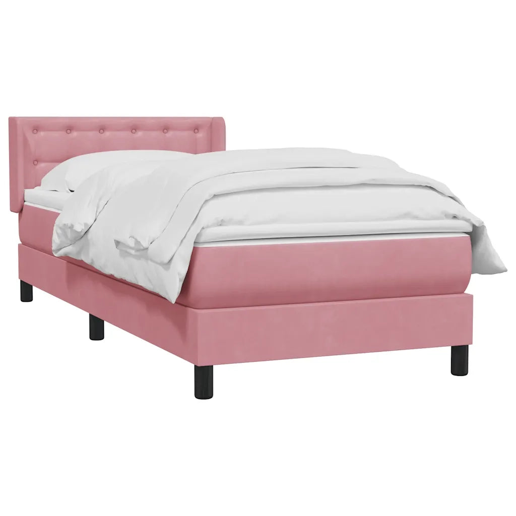 Giroletto a Molle con Materasso Rosa 90x210 cm Velluto 3318440