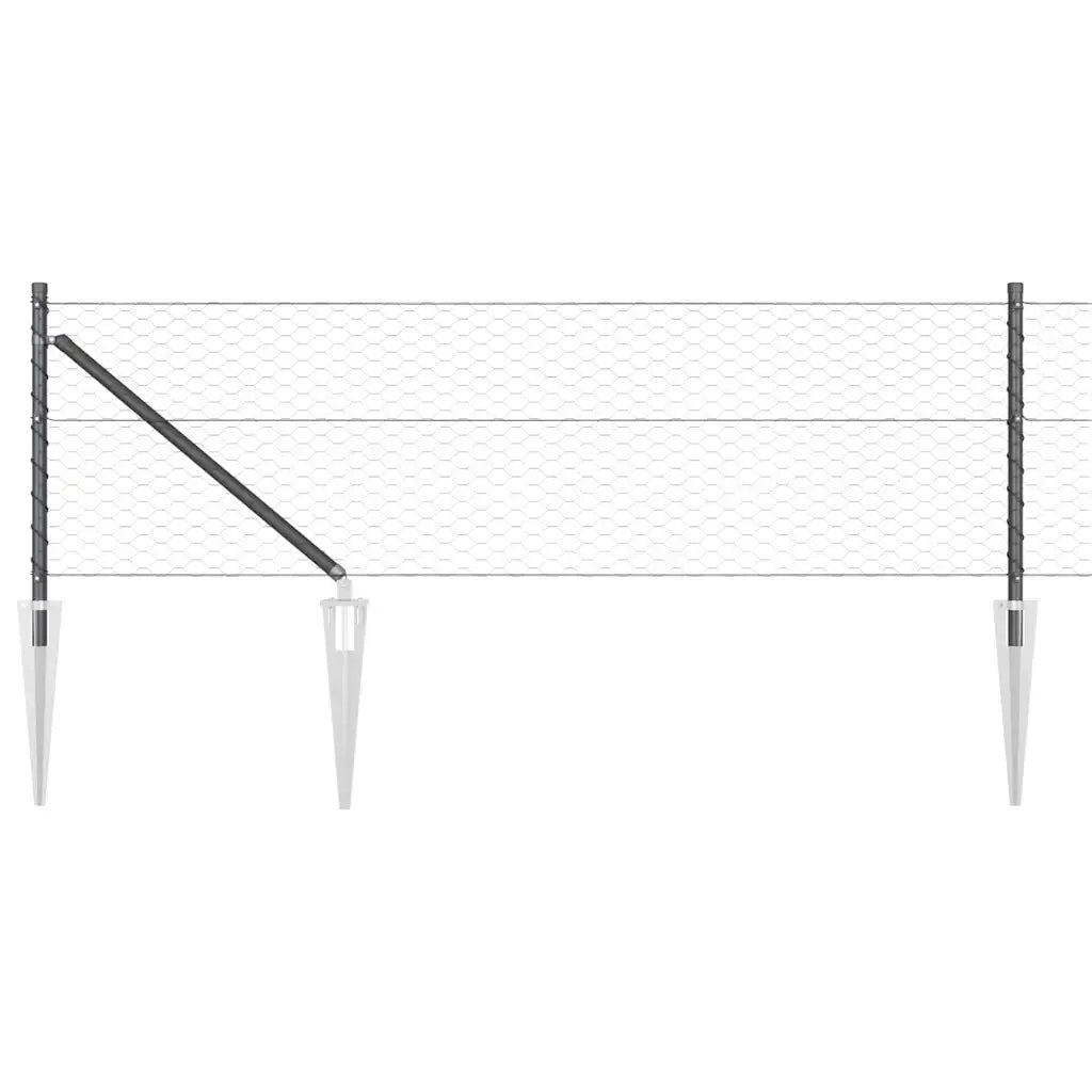 Palo della recinzione Grigio 50 x 0,6 m (maglia 36 mm)