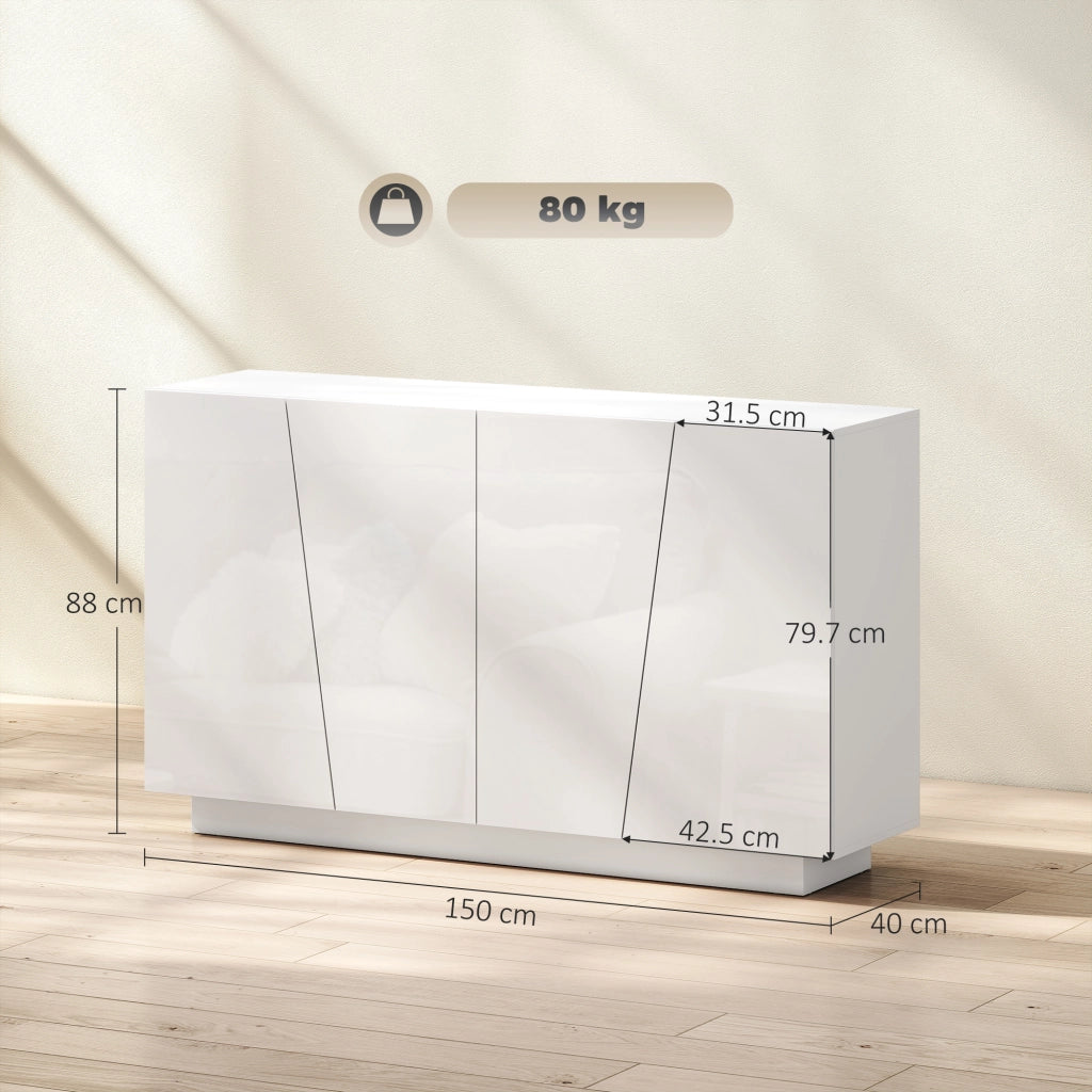 Mobiletto Multiuso 5 Livelli ¨C Zephmum ¨C Bianco 150x40x88 cm