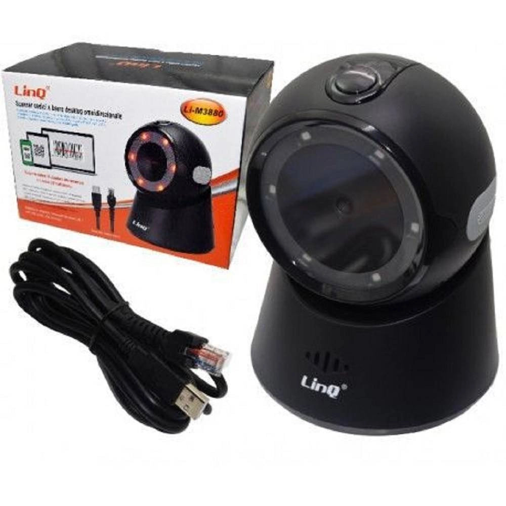 Trade Shop - Scanner Barcode Lettore Codici A Barre Omnidirezionale Qr 1d 2d Tavolo Li-m3880 -