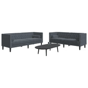 Set Divani Chesterfield 2pz con Cuscini Grigio Scuro Velluto 3209292