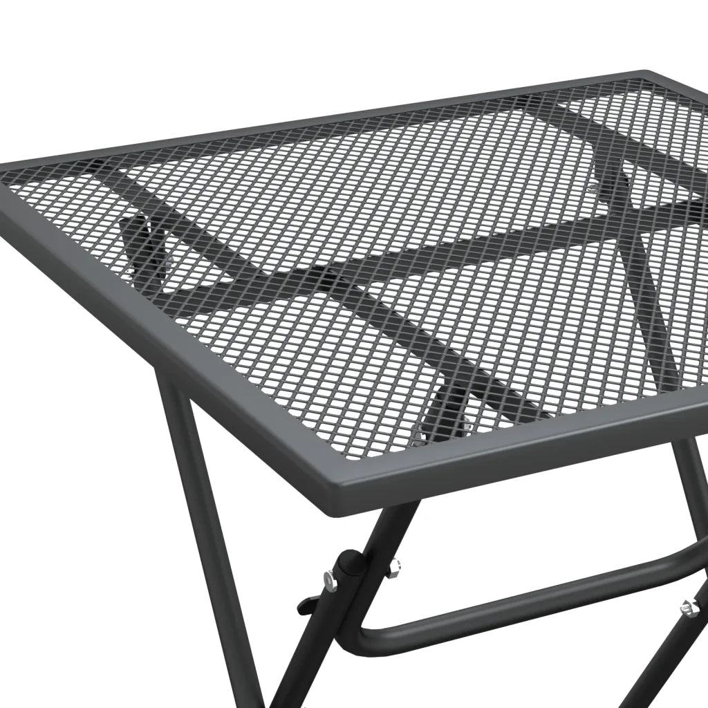 Set da Pranzo per Giardino 3pz | Set Salotto da Giardino Rete Metallica Espansa Antracite