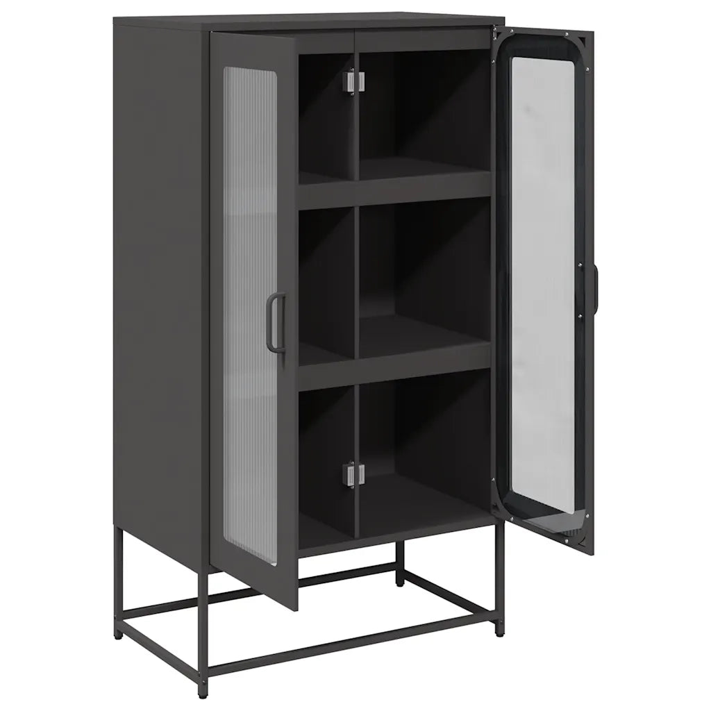 Credenza Nera 68x39x123 cm in Acciaio