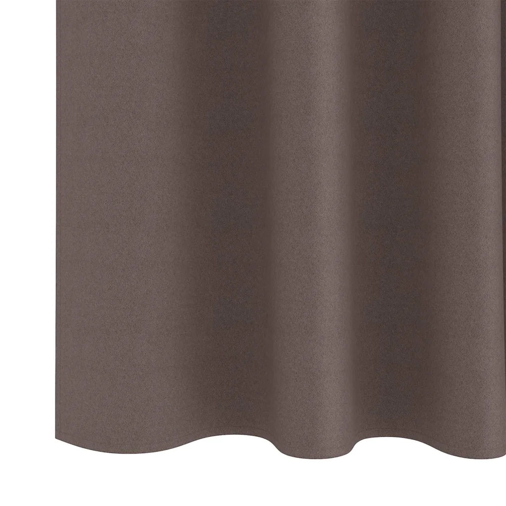 Tende Oscuranti | Tende Blackout con Anelli 2 pz Marrone Scuro 260 x 140 cm