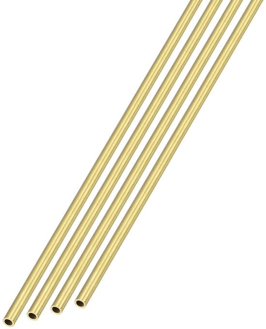 4 Bucce di Tubo in Ottone 1,5 mm x 300 mm per Progetti di Fai da Te