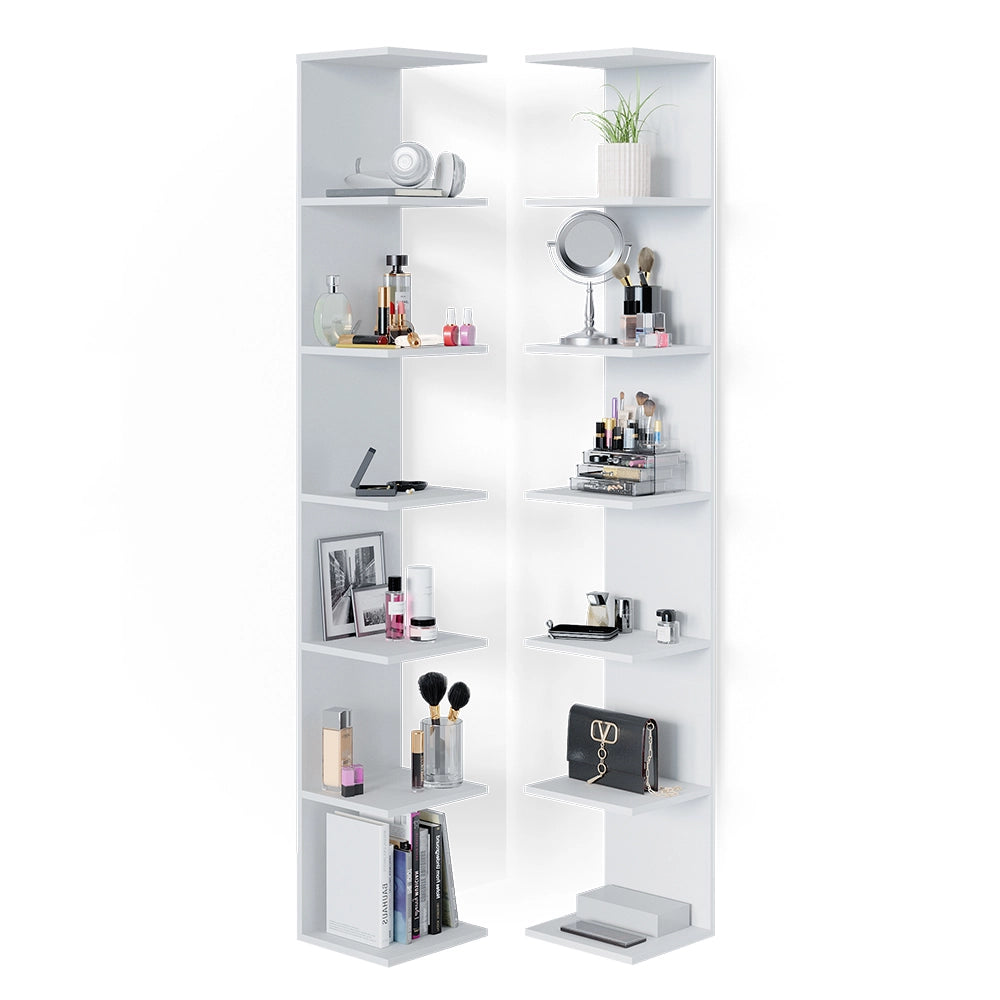 Vicco Libreria da parete Bianco 30 x 190 cm Set di 2