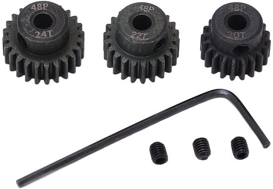 Set di ingranaggi 48P - 20T/22T/24T - Installazione semplice - Resistente all'ossidazione - Adatto per 1/10 modello RC auto - Materiali di alta qualità - Ingranaggi