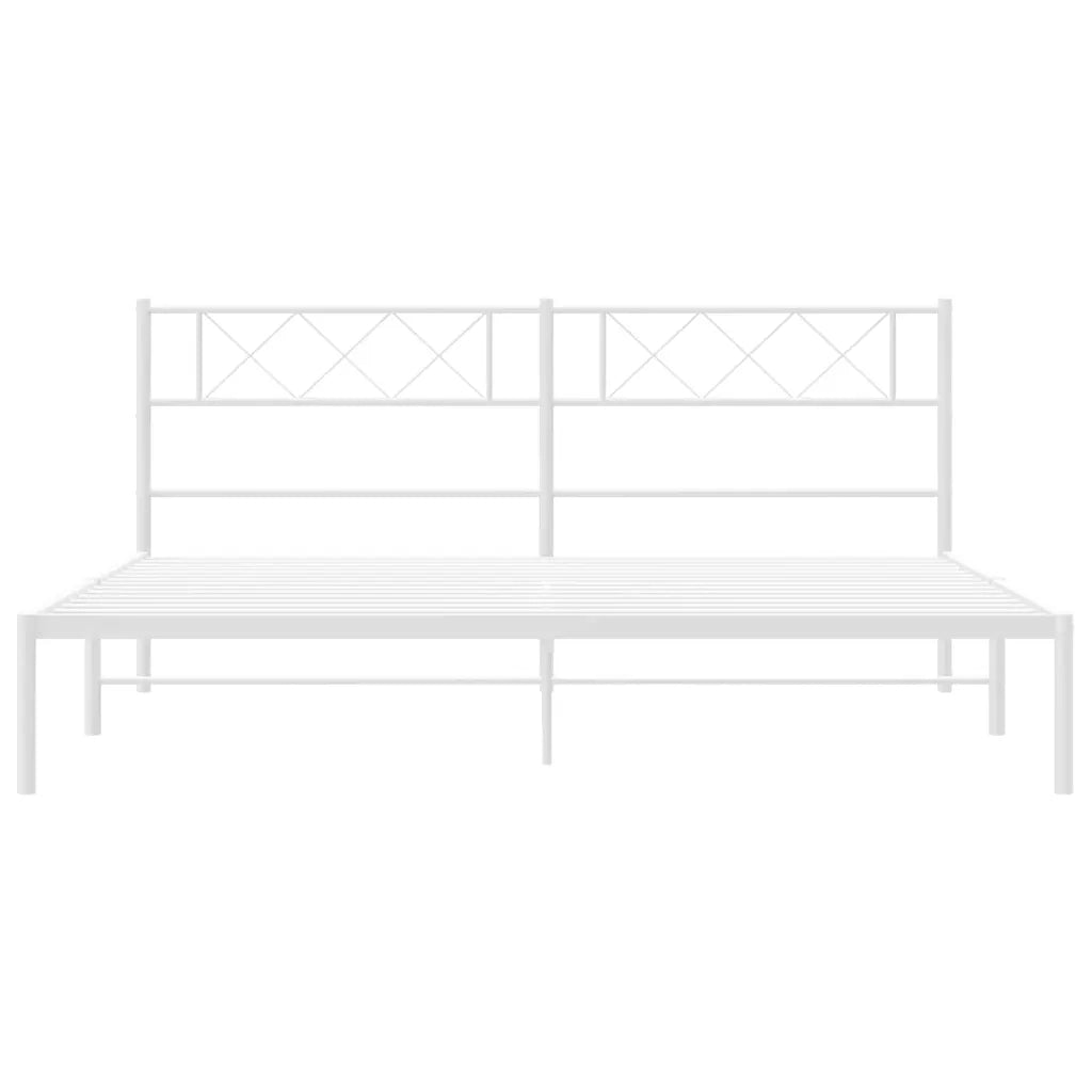 Giroletto con Testiera Metallo Bianco 193x203 cm 372332
