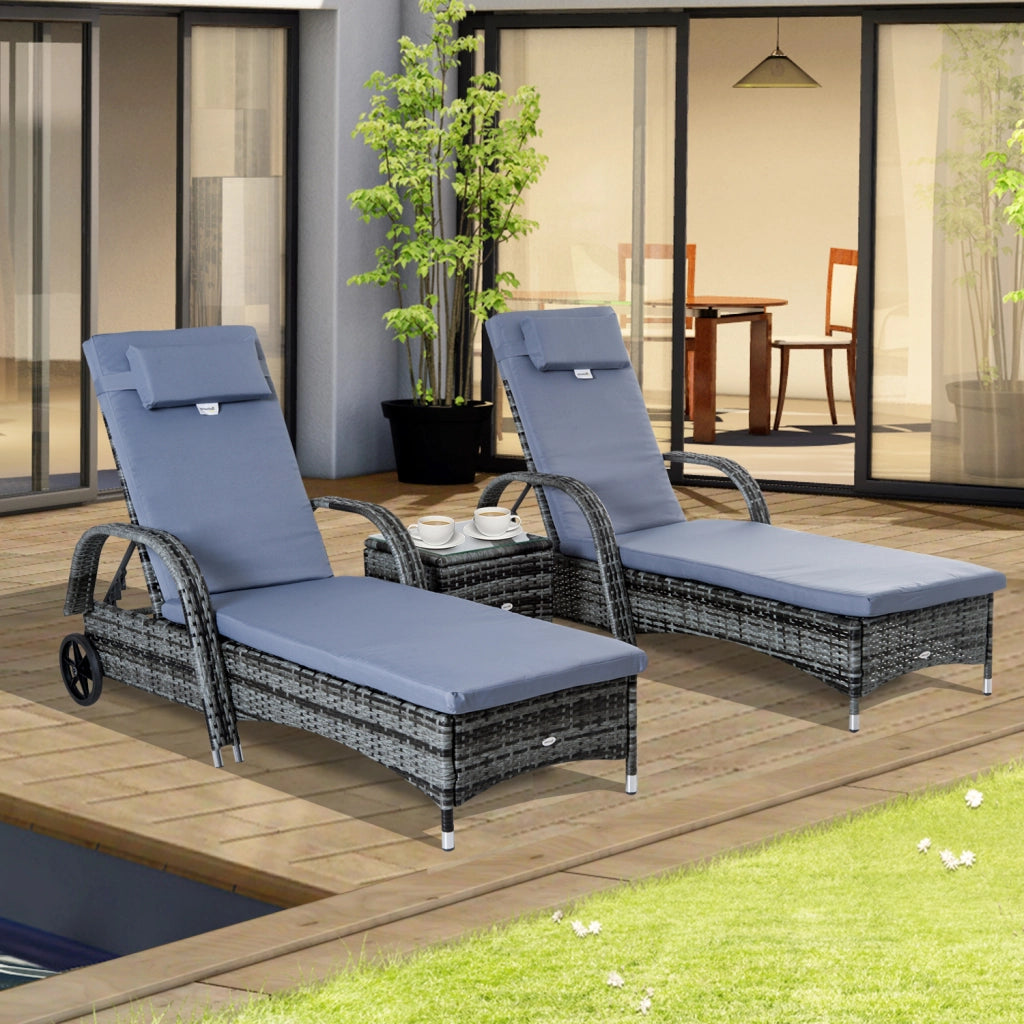 Set di 2 lettini prendisole con materasso ¨C Minimal ¨C grigio