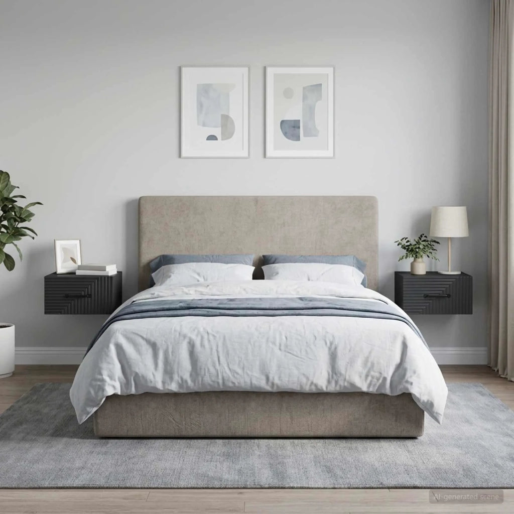 Mobiletto da notte a muro 2 pcs Nero 34,5 x 33 x 20 cm 898598