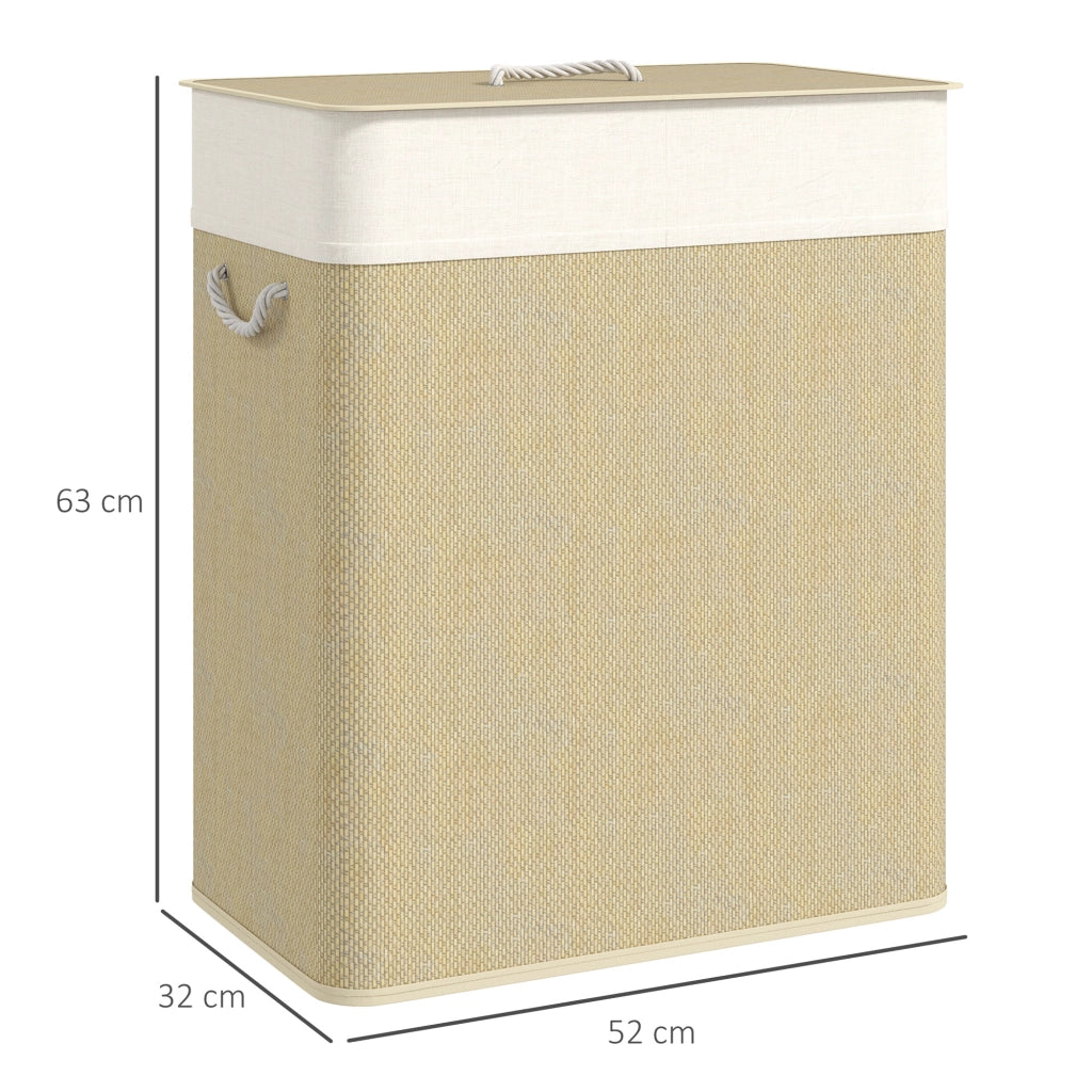 Cestino per il bucato in bamb¨´ con coperchio ¨C Minimal ¨C 100 L
