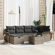 Set Divano da Giardino con cuscino 7 pcs Poly Rattan