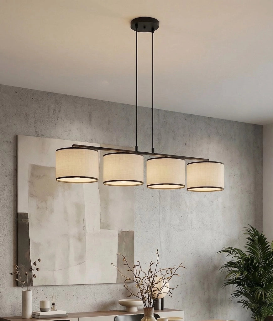 Lampada a sospensione ECO cilindrica 4xE27 grigio-nera Emibig