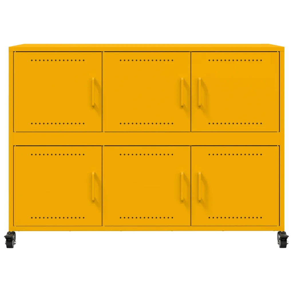 Credenza Giallo Senape 100,5x39x72 cm Acciaio Laminato a Freddo 846743