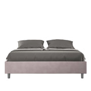 BS COM Letto matrimoniale king size con rete imbottito 170x200 microfibra glicine