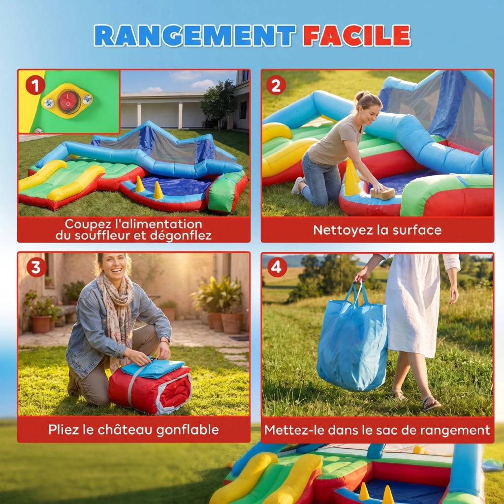 Castello Gonfiabile 4 in 1 ¨C Xylo ¨C con Scivolo Piscina Palline Gioco Lancio Anelli Multicolore