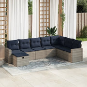 Set Divano da Giardino 8 pz con Cuscini Grigio in Polyrattan 3325437