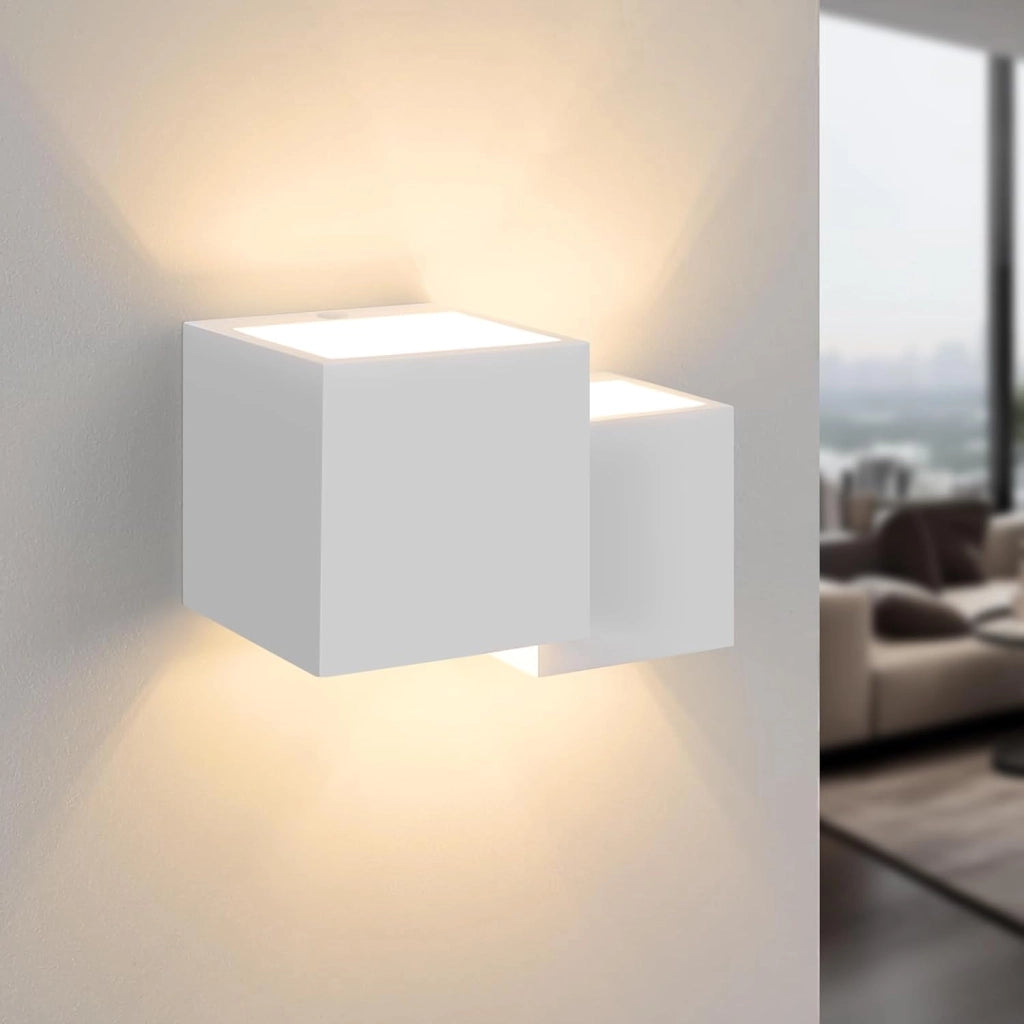 ZMH Applique G9 Lampada in gesso bianco per camera da letto corridoio scale