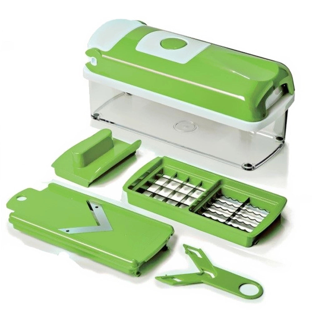 Trade Shop - Affettatutto Frutta Verdura Taglia Trita Sminuzza Affetta Tutto Con Accessori -