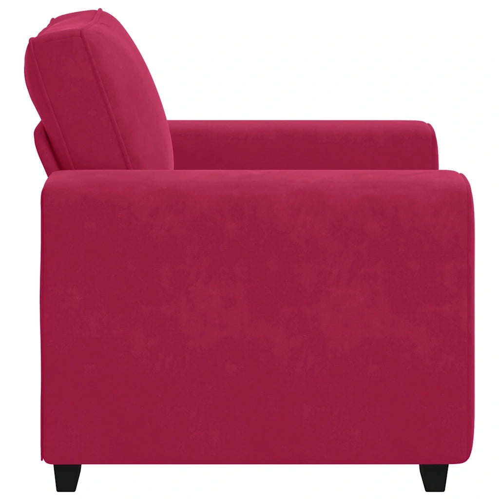 Divano Sedia Rosso Vino 100x77x82 cm Velluto 4105251