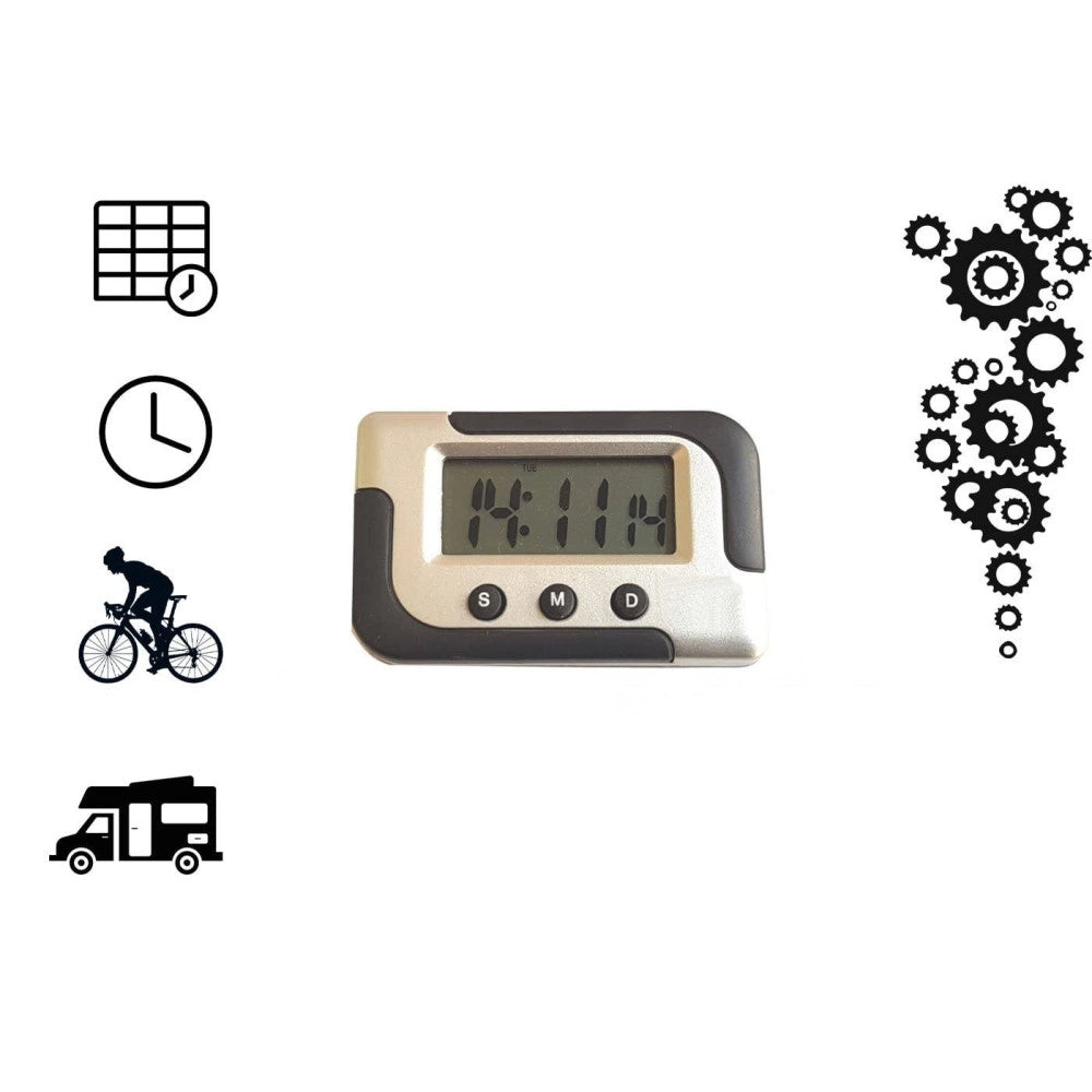 Trade Shop - Mini Sveglia Orologio Digitale Calendario Display Schermo Lcd Con Supporto Auto -