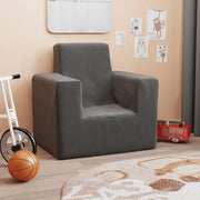 Divano per Bambini Antracite in Morbido Peluche 4104792