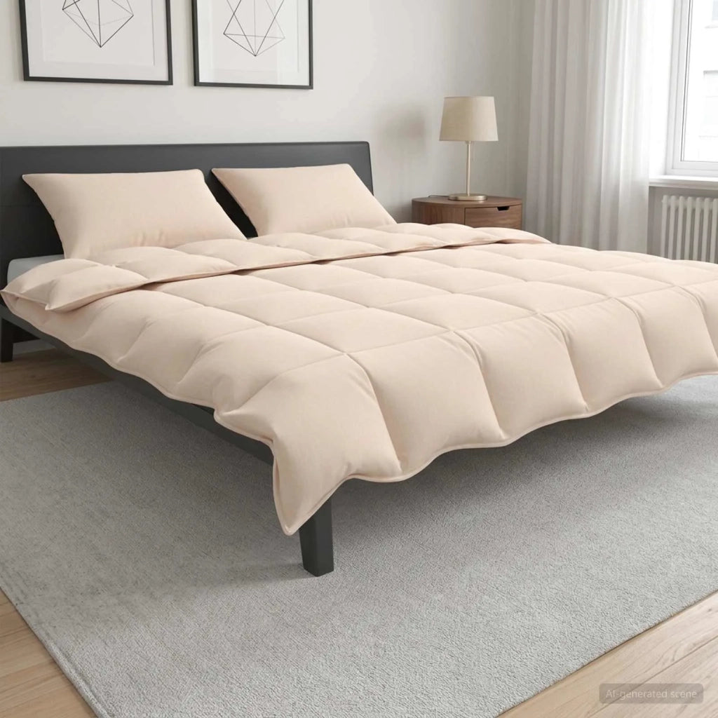 Set di Piumoni 2 pz 260 x 240 cm Tutte le stagioni Beige 3431725
