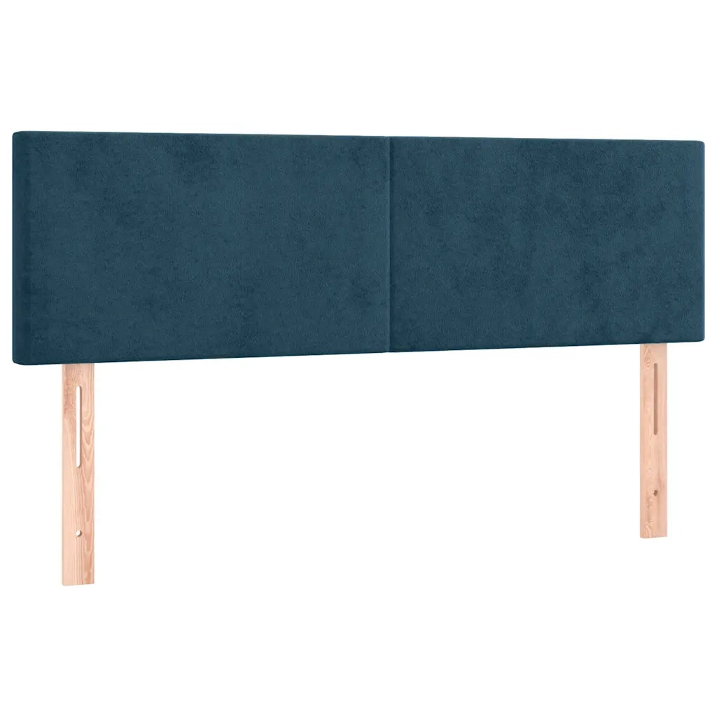 Testiera Blu Scuro 144x5x78/88 cm in Velluto 345802