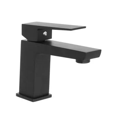Miscelatore lavabo squadrato nero opaco Kubo con scarico click clack