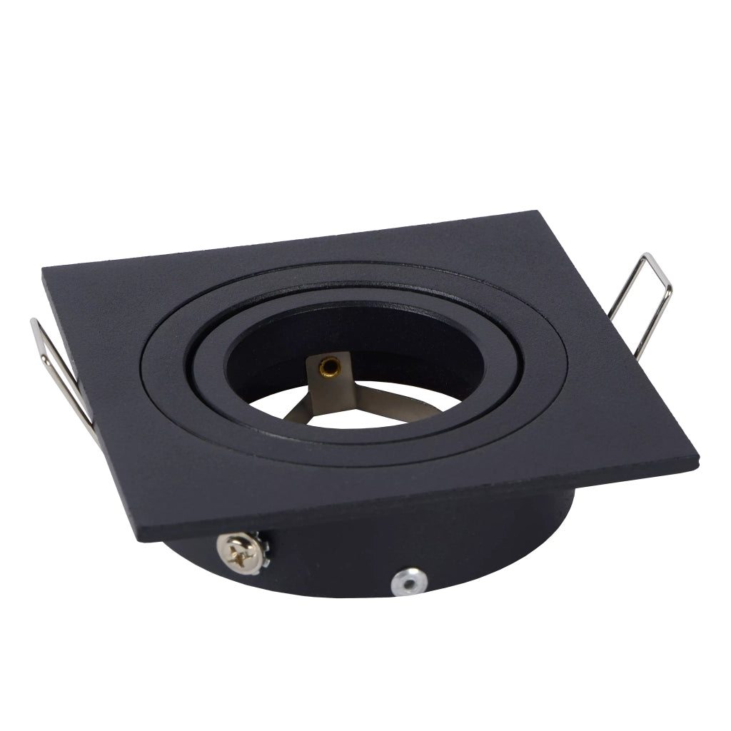 Faretto incasso quadrato nero orientabile GU10 50W Lucide