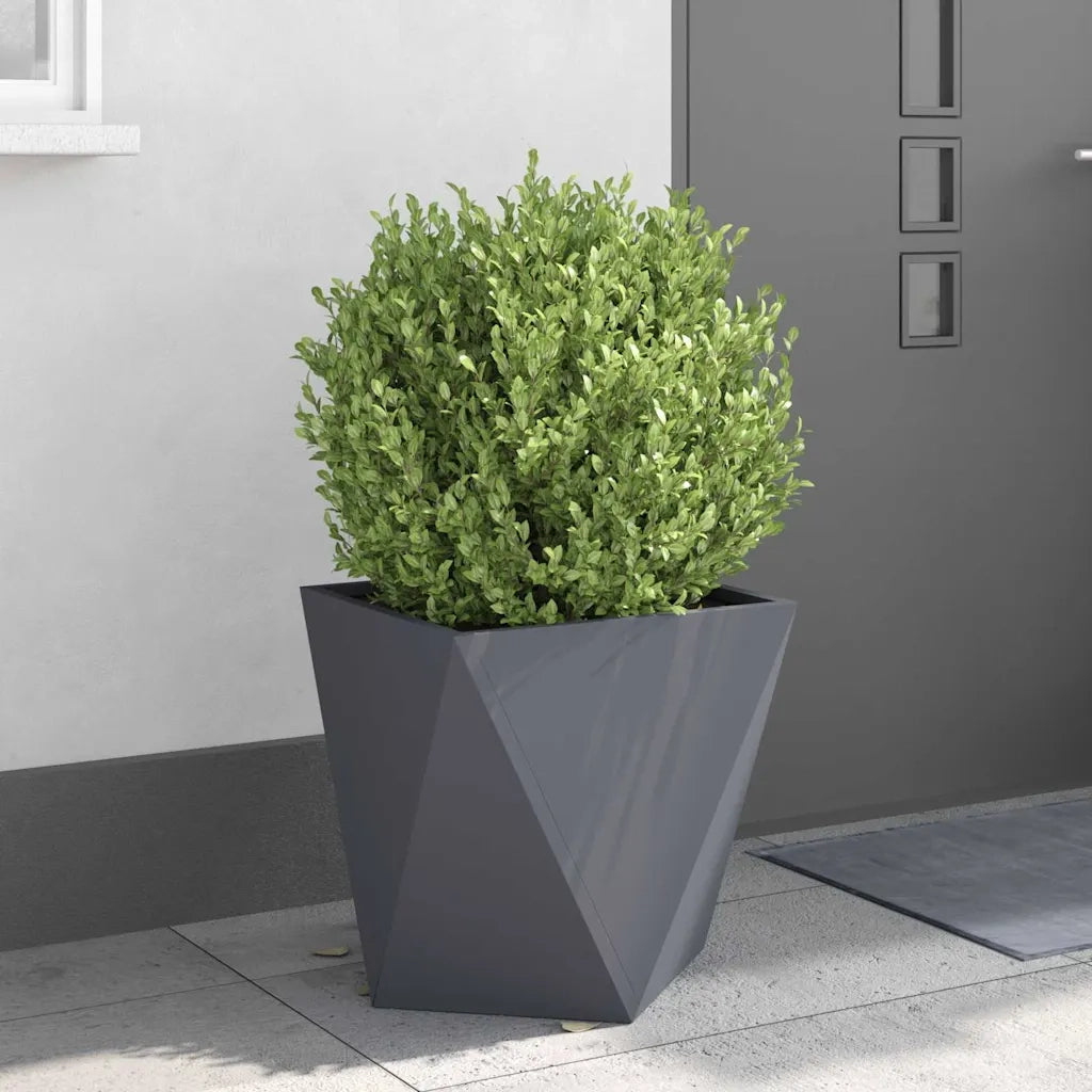 2 pz Fioriera | Cassetta per fiori | Vaso Antracite 50 x 50 x 50 cm Acciaio