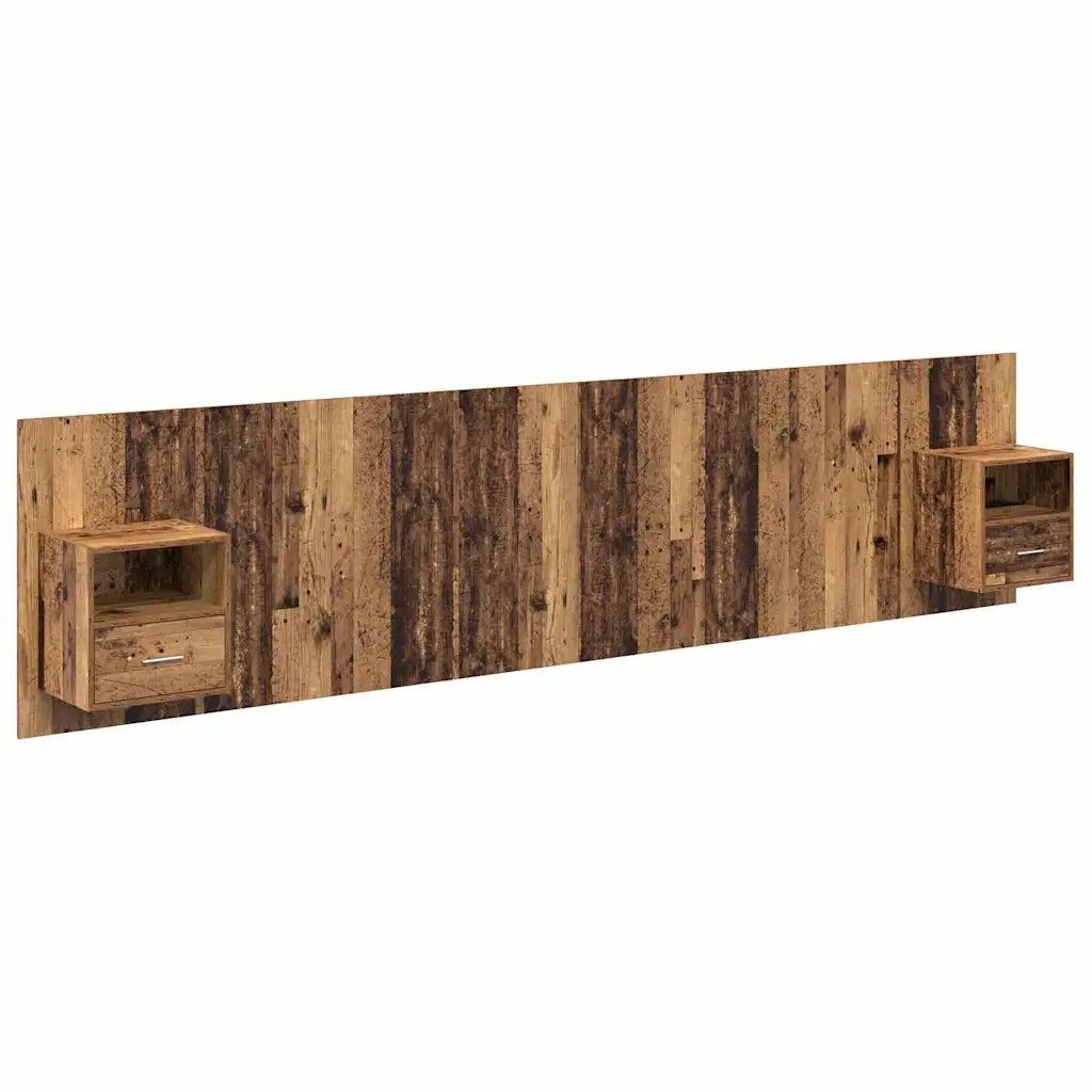 Testata con Comodino 3 pcs Legno vecchio Legno multistrato 3415827
