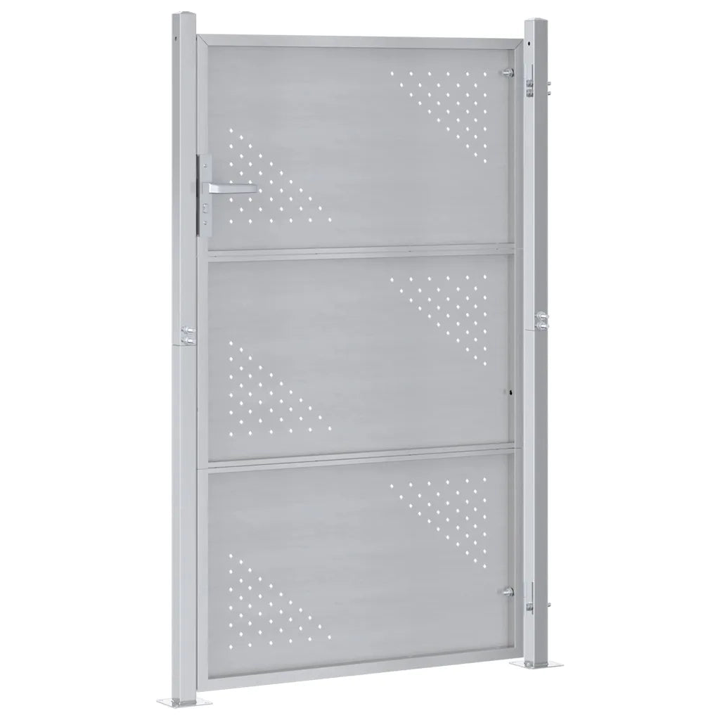 Cancello da giardino Argento 85 x 144 cm Acciaio inossidabile CFW2979235