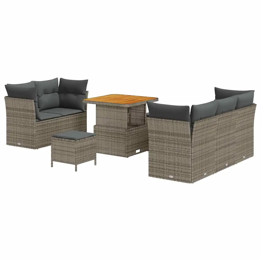 Set Divano da Giardino con cuscino 8 pcs Grigio 3363378