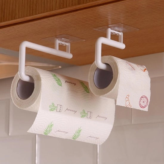 Set di 3 supporti per asciugamano da cucina - Supporto per asciugamano senza perforazione - Supporto per asciugamano autoadesivo - Maniglione per asciugamano - Supporto per asciugamano cucina - Bianco 28,5 cm