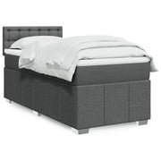 Giroletto a Molle con Materasso-Struttura Letto Grigio Scuro 80x200 cm Tessuto 201528