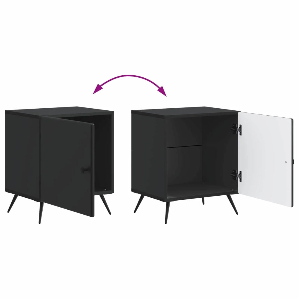 Set di 2 Comodini | Armadio da Notte | Mobiletto da notte Nero 43 x 34,5 x 50 cm