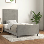 Giroletto senza Materasso Grigio Chiaro 90x190 cm Velluto 3125727
