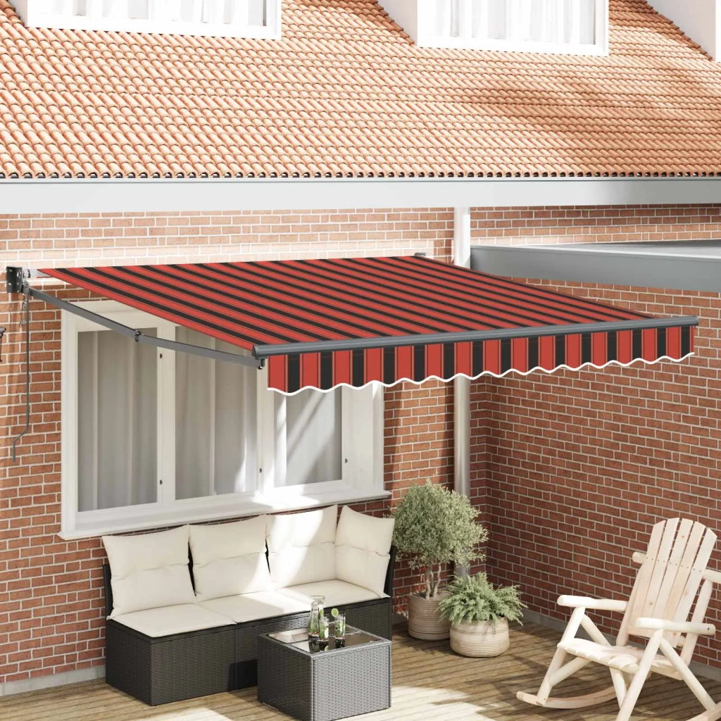 Tenda da Sole-Tenda parasole per Patio Rosso e Nero 350 x 250 x 165 cm Poliestere 736755