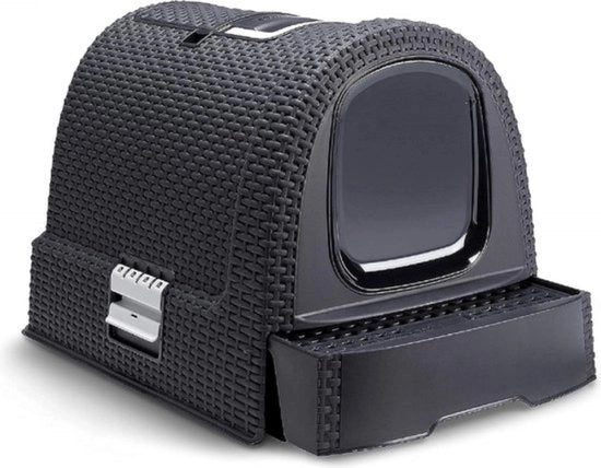 Ciotola per gatti - Ecosostenibile - Nero - Rattan - Stile elegante