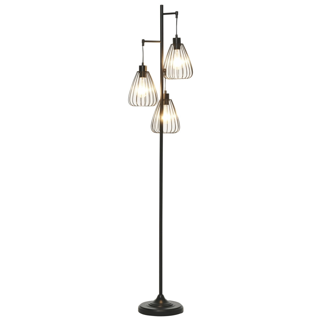 Lampada da Terra Industriale Vintage ¨C Minimal ¨C Nero, Metallo, §¶35x170cm