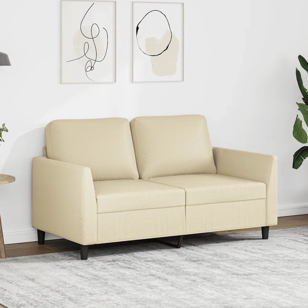 Divano a 2 Posti-Sofa 2 Posti Crema 120 cm in Similpelle 218555