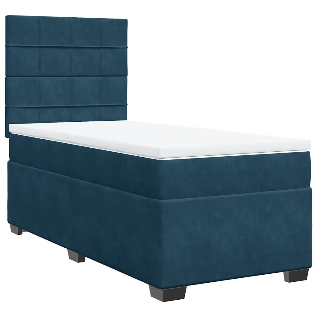 Giroletto a Molle con Materasso Blu 90x190 cm in Velluto 3293090