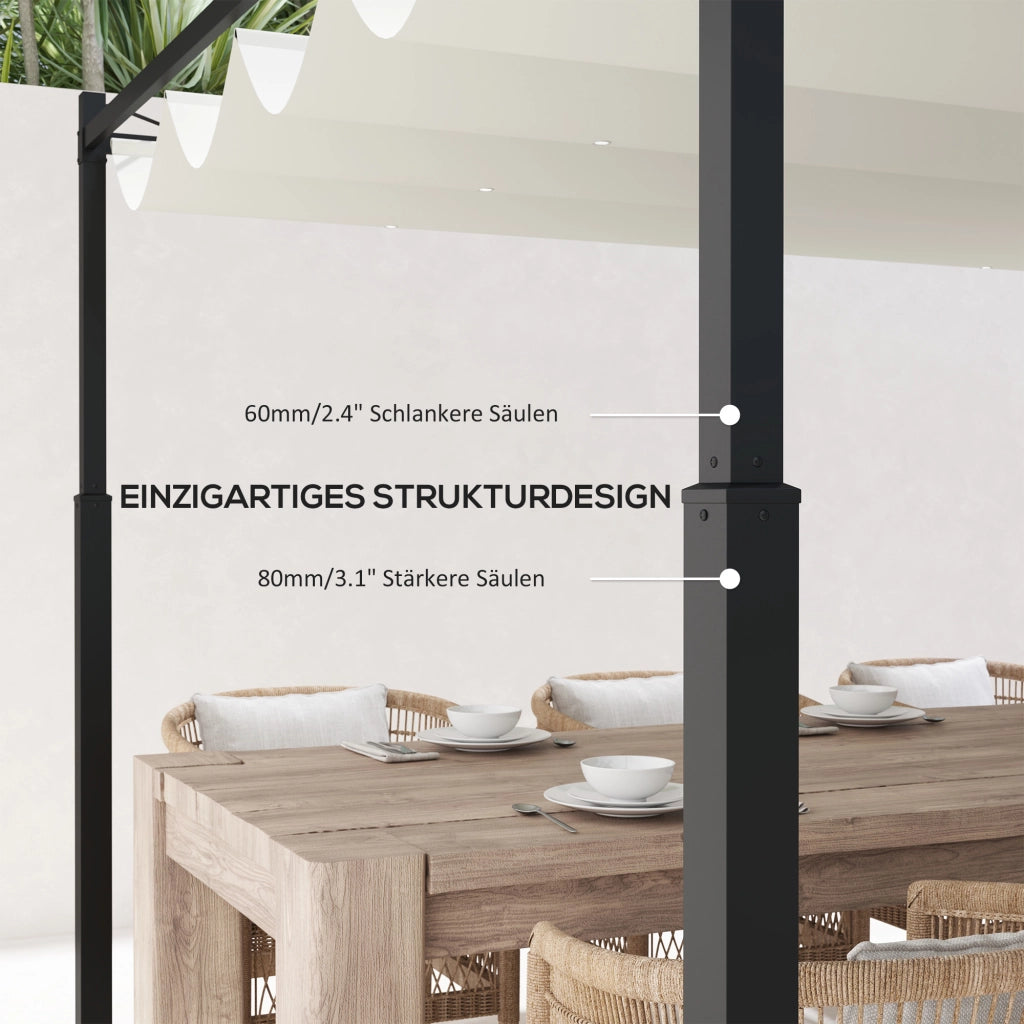 Pergola da giardino ¨C Minimal ¨C 3x3 m, crema, metallo