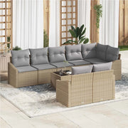 Set di divani con cuscino 9 pcs Beige polyrattan 3346780