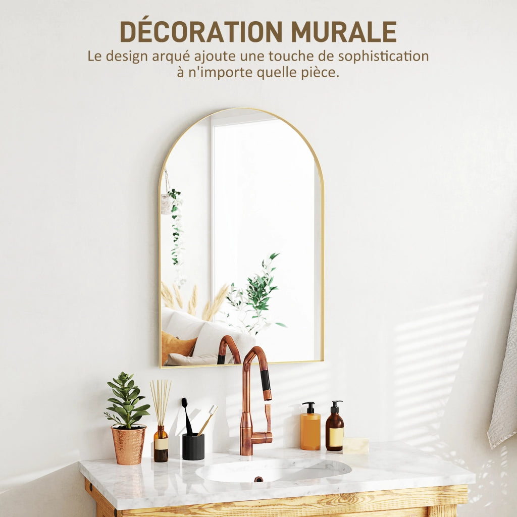 Specchio da parete con cornice in legno ¨C Minimal ¨C 60x90 cm oro