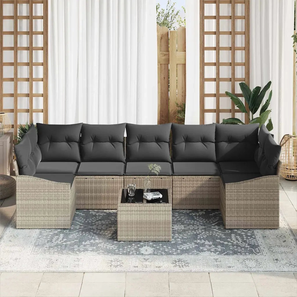 Set di divani Grigio chiaro 55 x 55 x 37 cm polyrattan