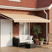 Tenda retrattile manuale con LED Blu, Arancione, Bianco 4 × 3 m 3419294