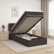 Letto Ottomano con Materasso e LED Marrone Scuro 100 x 200 cm 3456970